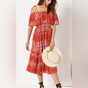 TULAROSA Jacqui Midi Off Shoulder Dress Sz Small